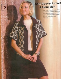 short sleeve jacket and flare skirt